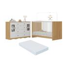 Berço 3 Em 1 Com Colchão Incluso E Cômoda 2 Portas 4 Gavetas