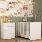 Berço 3 Em 1 Com Colchão Incluso E Cômoda 4 Gavetas Brisa Mul