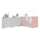 Berço 3 Em 1 Com Colchão Incluso E Cômoda Doce De Leite Multi