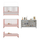 Berço 3 Em 1 Com Colchão Incluso E Cômoda Doce De Leite Multi