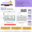 Berço 3 Em 1 Com Colchão Incluso E Cômoda Doce De Leite Multi