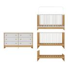 Berço 3 Em 1 Com Colchão Incluso E Cômoda Framboesa Multimóve