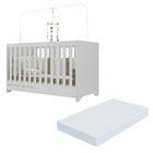 Berço 3 Em 1 Com Colchão Incluso Multimóveis Elza Fg2952 Bran