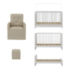 Berço 3 Em 1 Com Colchão Poltrona Amamentação E Puff Multimóv