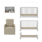 Berço 3 Em 1 Com Colchão Poltrona E Armário Aéreo 2 Portas Mu