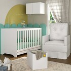 Berço 3 Em 1 Com Colchão Poltrona Puff E Armário Aéreo 2 Port