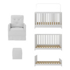 Berço 3 Em 1 Com Colchão Poltrona Puff E Armário Aéreo 2 Port