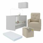 Berço 3 Em 1 Com Colchão Poltrona Puff E Armário Aéreo 2 Port