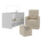 Berço 3 Em 1 Com Poltrona Amamentação E Puff Multimóveis Mp41