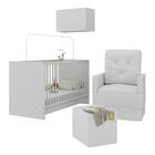 Berço 3 Em 1 Com Poltrona Amamentação Puff E Armário Aéreo 2