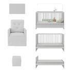 Berço 3 Em 1 Com Poltrona Amamentação Puff E Armário Aéreo 2