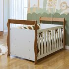 Berço 3 Em 1 Com Regulagem De Altura 100% Mdf Star Branco/ama