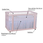 Berço 3 Em 1 Evolutivo  - Rosa