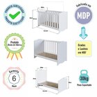 Berço 3 Em 1 Linha Encanto 132,4cm X 85cm X 68cm Branco
