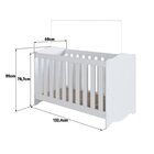 Berço 3 Em 1 Linha Encanto 132,4cm X 85cm X 68cm Branco