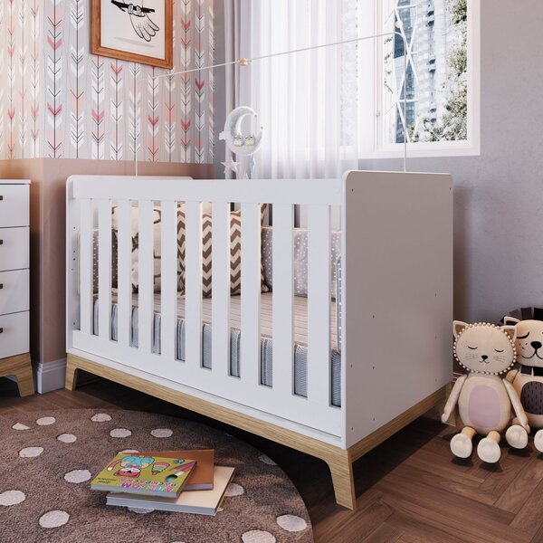 Berço 3 Em 1 Linha Favo De Mel  Branco