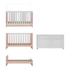 Berço 3 Em 1 Para Colchão 130 X 60cm Com Cômoda Doce De Leite