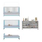 Berço 3 Em 1 Para Colchão 130 X 60cm Com Cômoda Doce De Leite