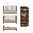 Berço 3 Em 1 Para Colchão 130 X 60cm Com Guarda-roupas 2 Port