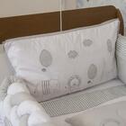 Berço 3 Em 1 Retrô Branco + Kit Berço Amiguinhos Cinza Caroli