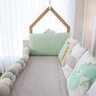 Berço 3 Em 1 Retrô Branco + Kit Berço Bebê Dinos Carolina Baby