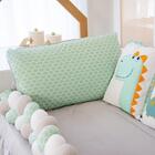 Berço 3 Em 1 Retrô Branco + Kit Berço Bebê Dinos Carolina Baby