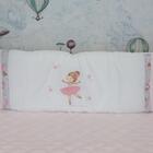 Berço 3 Em 1 Retrô Branco + Kit Berço Encanto Ballet Rosa Car