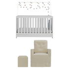 Berço 3x1 Com Colchão Incluso Poltrona De Amamentação E Puff