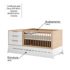 Berço 5 em 1 Grow Tranforma em Móveis Juvenis - Branco/Carval