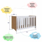 Berço Aconchego Com Rodízios Branco E Nogal