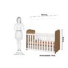 Berço Americano 100% Mdf Uli Simples  Branco Brilho/carvalho