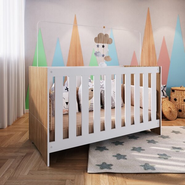 Berço Americano 3 Em 1 133x74,8cm Com Colchão Aconchego  Noga