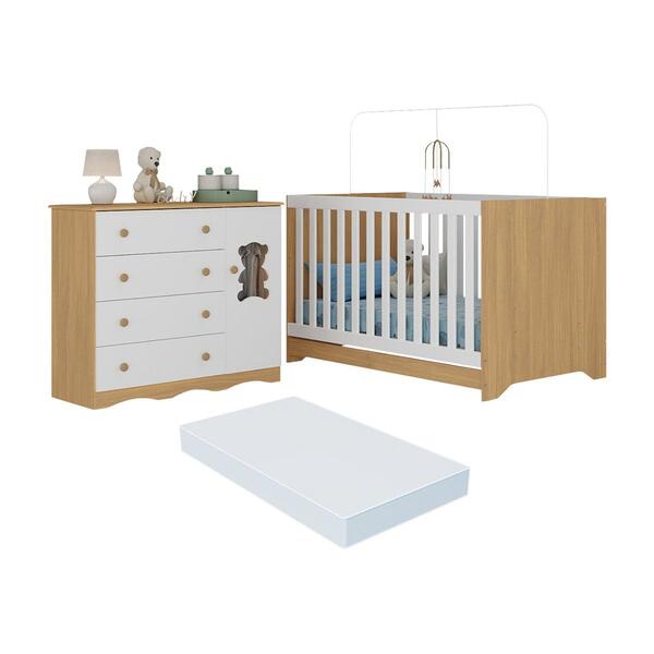 Berço Americano 3 Em 1 Com Colchão Incluso E Cômoda 1 Porta 4