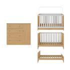 Berço Americano 3 Em 1 Com Colchão Incluso E Cômoda 1 Porta 4