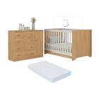 Berço Americano 3 Em 1 Com Colchão Incluso E Cômoda 1 Porta 4