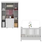 Berço Americano 3 Em 1 Com Colchão Incluso/rodízios E Guarda-