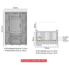 Berço Americano 3 Em 1 Com Colchão Incluso/rodízios E Guarda-