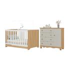 Berço Americano 3 Em 1 Com Cômoda 1 Porta 4 Gavetas Dengo Mul