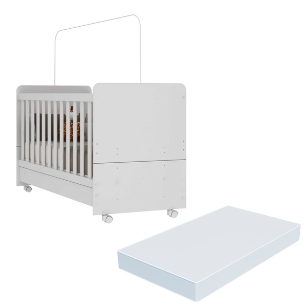 Berço Americano 3x1 Com Colchão Incluso E Rodízios Pimpolho M