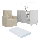 Berço Americano 3x1 Com Colchão Incluso Poltrona De Amamentaç