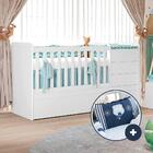 Berço Americano Branco + Kit Berço Azul Marinho Carolina Baby