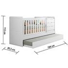 Berço Americano Branco + Kit Berço Azul Marinho Carolina Baby