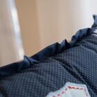 Berço Americano Branco + Kit Berço Azul Marinho Carolina Baby