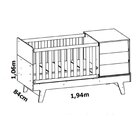 Berço Americano Com Mesa De Cabeceira Prince Cinza Fosco