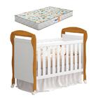 Berço Americano Danny Branco Acetinado Savana Com Colchão Gaz