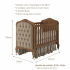 Berço Americano De Bebê Provençal Marrom Capitonê Mdf Vira Mi