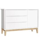 Berço Americano E Cômoda Infantil 1 Porta Classic Branco Com