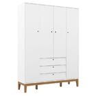 Berço Americano E Guarda Roupa Unique 4 Portas Branco Soft Ec