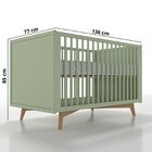Berço Americano Em Mdf Grade Fixa Zen Verde