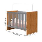 Berço Americano Giovana 0,70m X 1,30m Cinza/nature J&a Móveis